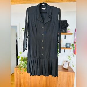 Vintage Dany Black Tailored Dress | Made in Canada | 80s/90s Power Chic